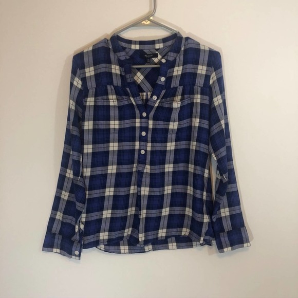 Madewell Tops - 𝅺madewell quarter button down plaid blouse